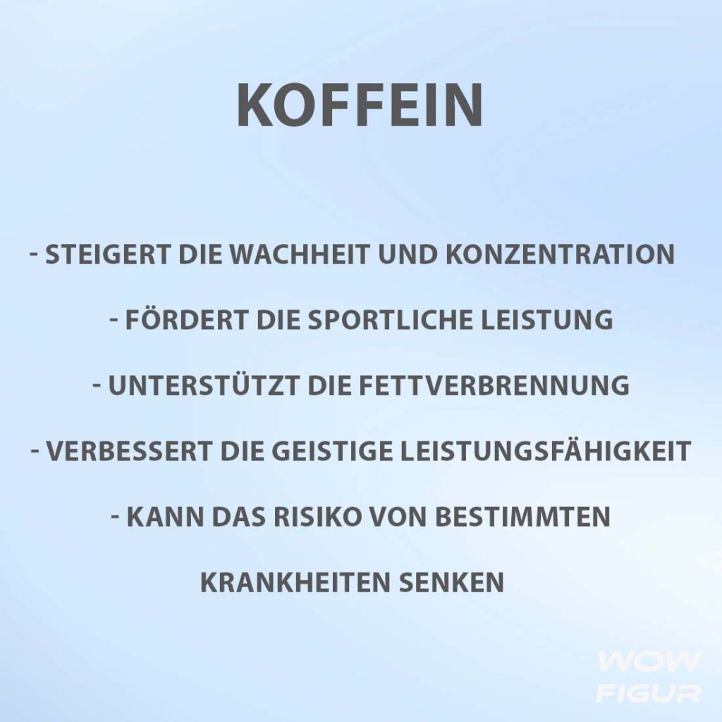 KOFFEIN vorteile, wirkung und nutzen auf einen blick in Stichpunkten aufgelistet