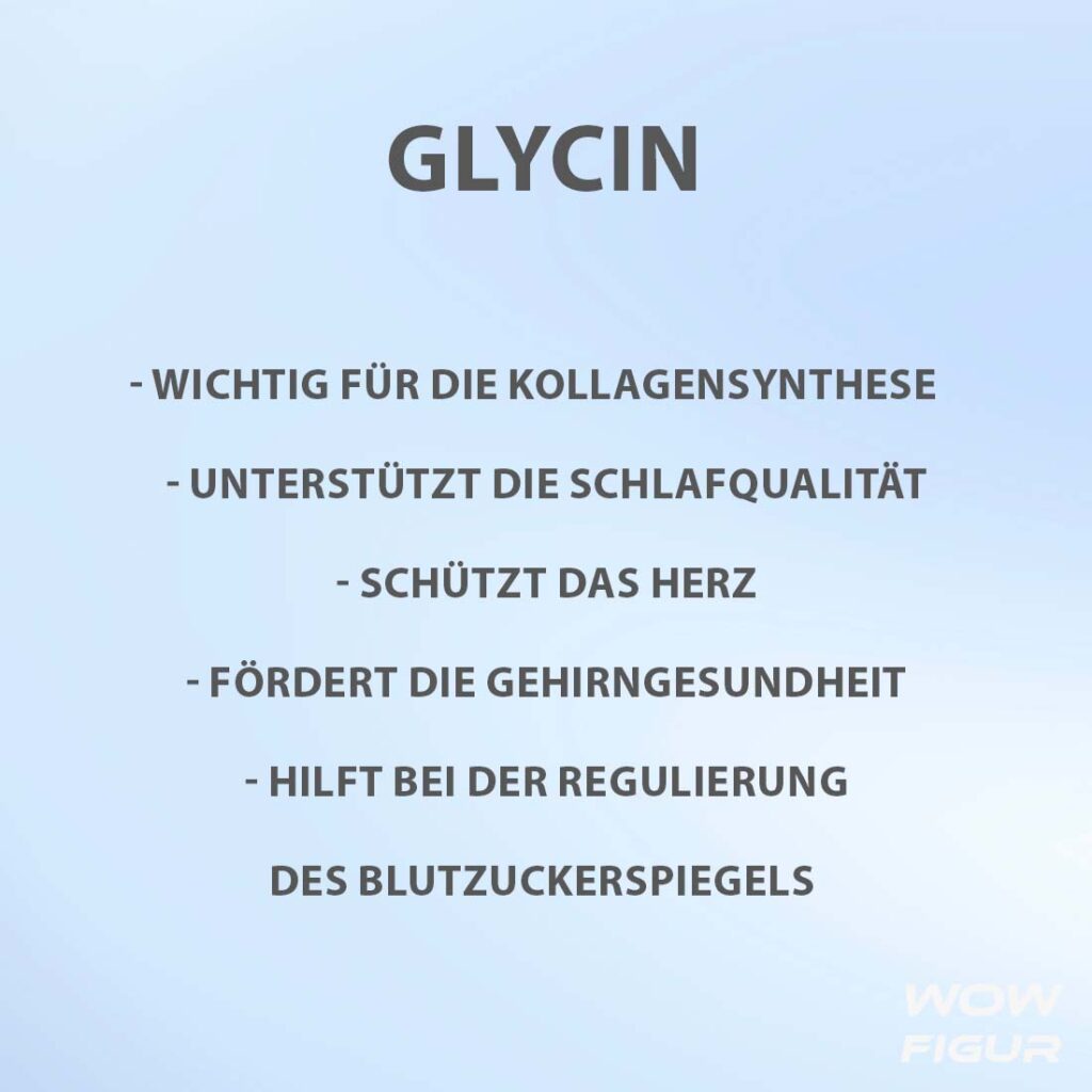 Ansicht der aminosäure glycin vorteile, wirkung und nutzen auf einen blick in Stichpunkten aufgelistet
