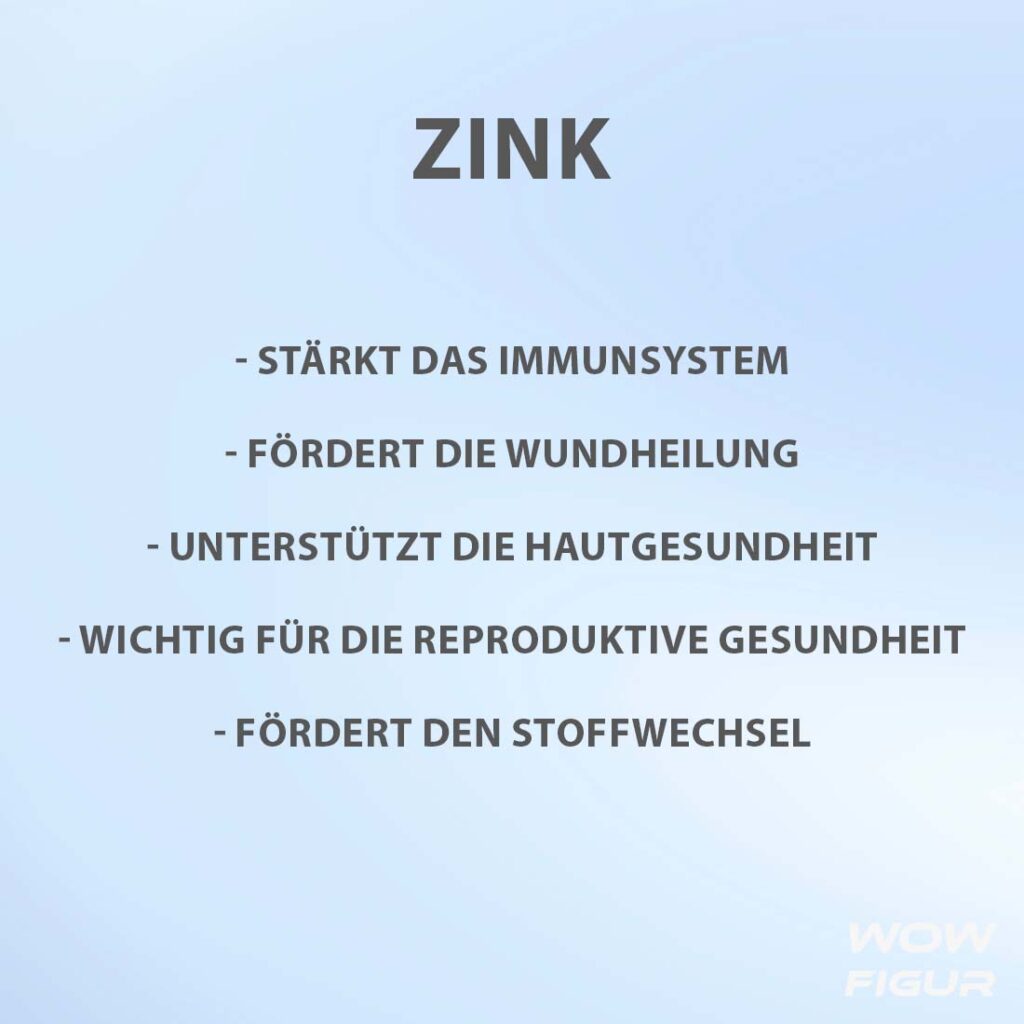 zink wirkung, nutzen und Vorteile auf einen blick in Stichpunkten aufgelistet