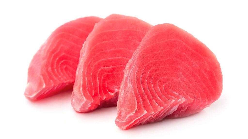 frischer thunfisch filetiert